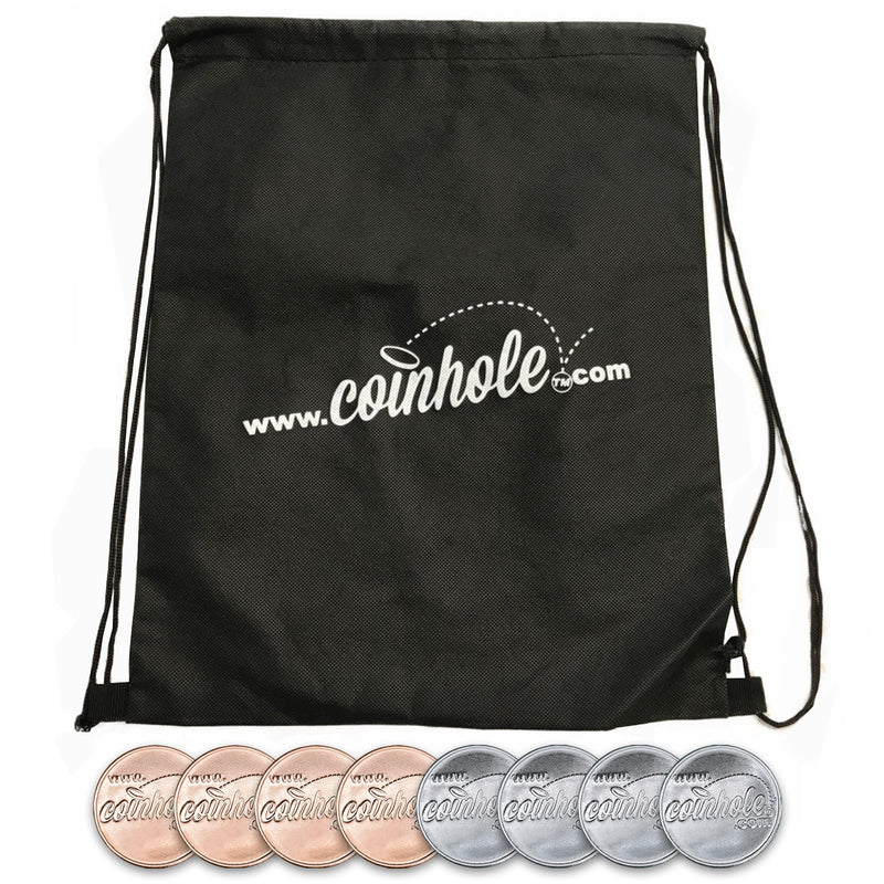 Coinhole® Essentials Pack - Carry Bag with 8-Piece Coin Set