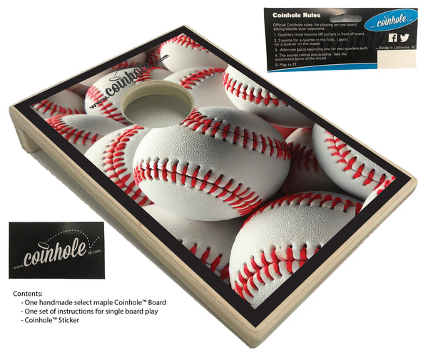 Baseball Balls Coinhole® Single Board