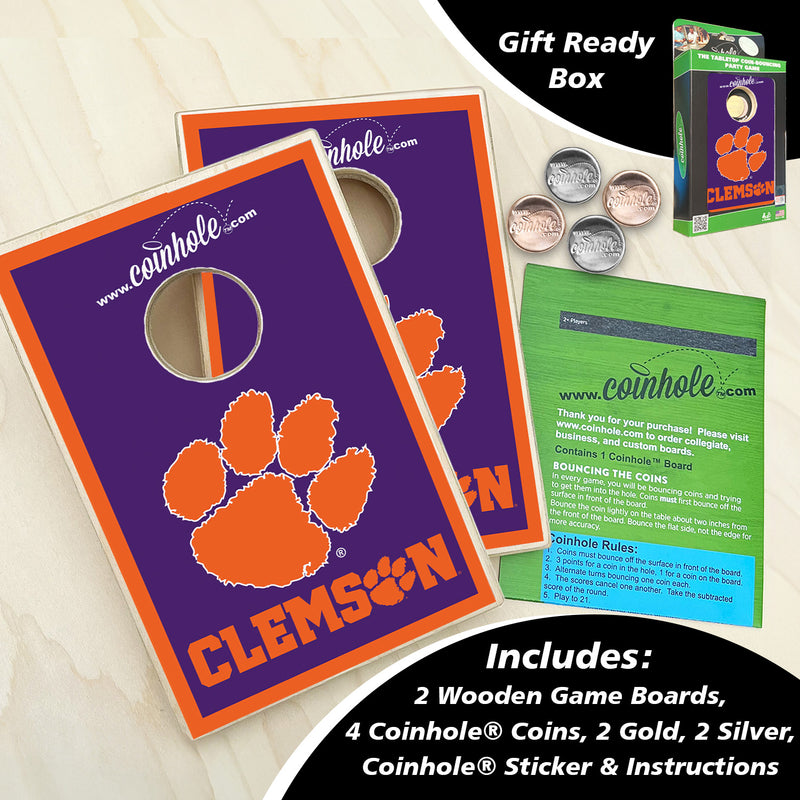 Clemson University Coinhole® Full Game Set - ★★★★★