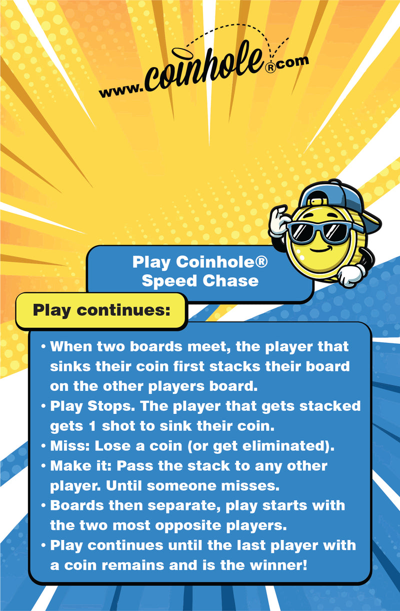 Official Speed Chase Rules Coinhole® Tabletop Game Set