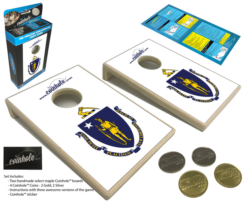 Massachusetts State Flag Coinhole® Tabletop Game Set