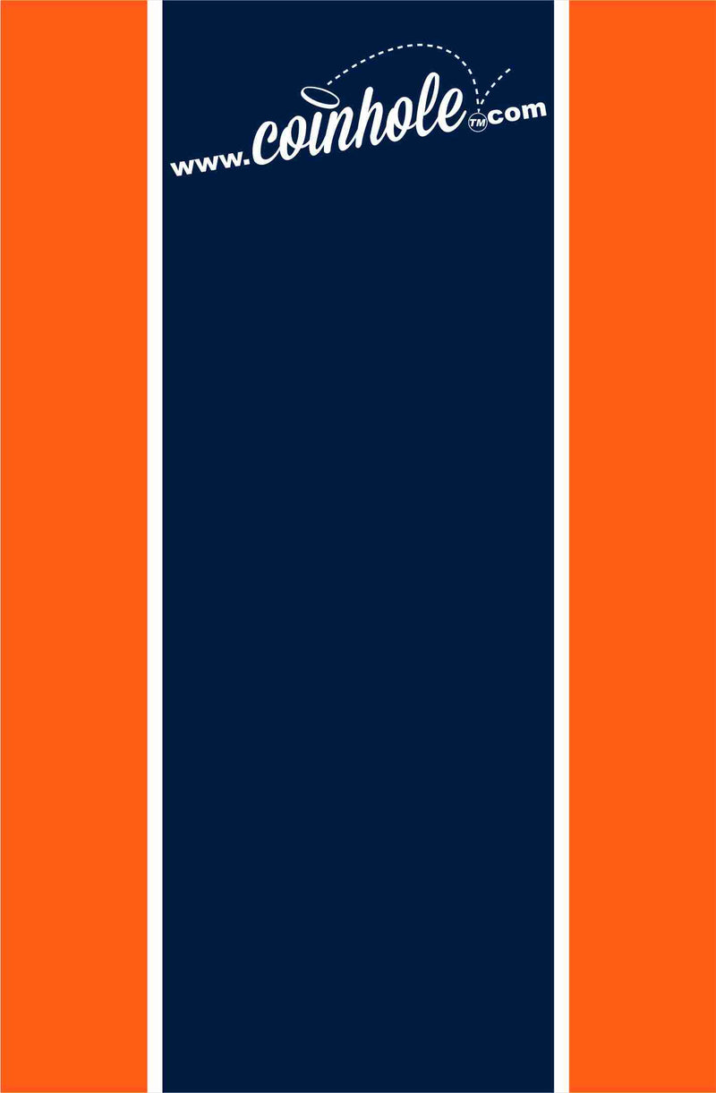 Dark Blue and Orange Stripe Coinhole® Tabletop Game Set