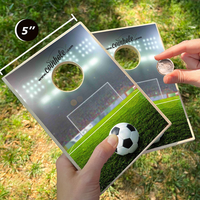 Soccer Ball Coinhole® Tabletop Game Set