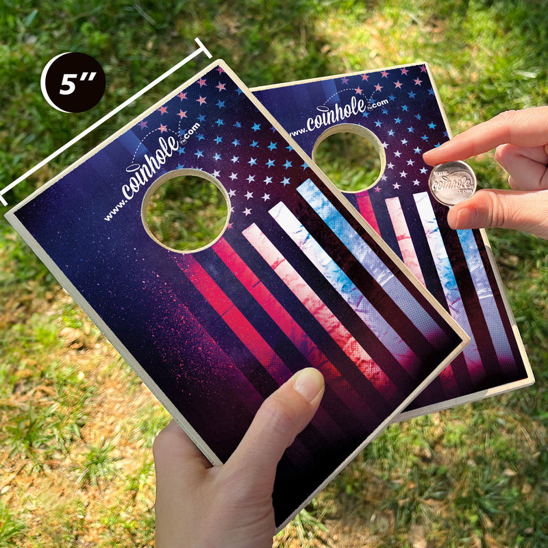 Textured American Flag Coinhole® Full Game Set