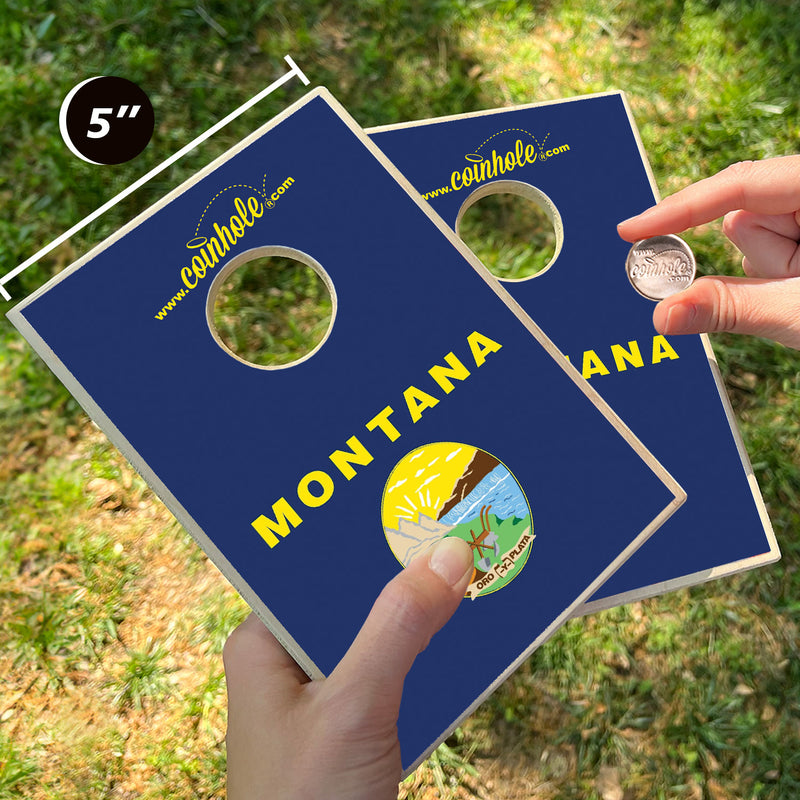 Montana State Flag Coinhole® Game Set