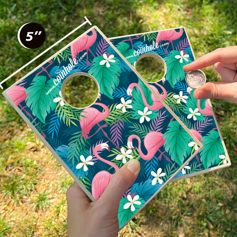 Tropical Flamingo Coinhole® Tabletop Game Set