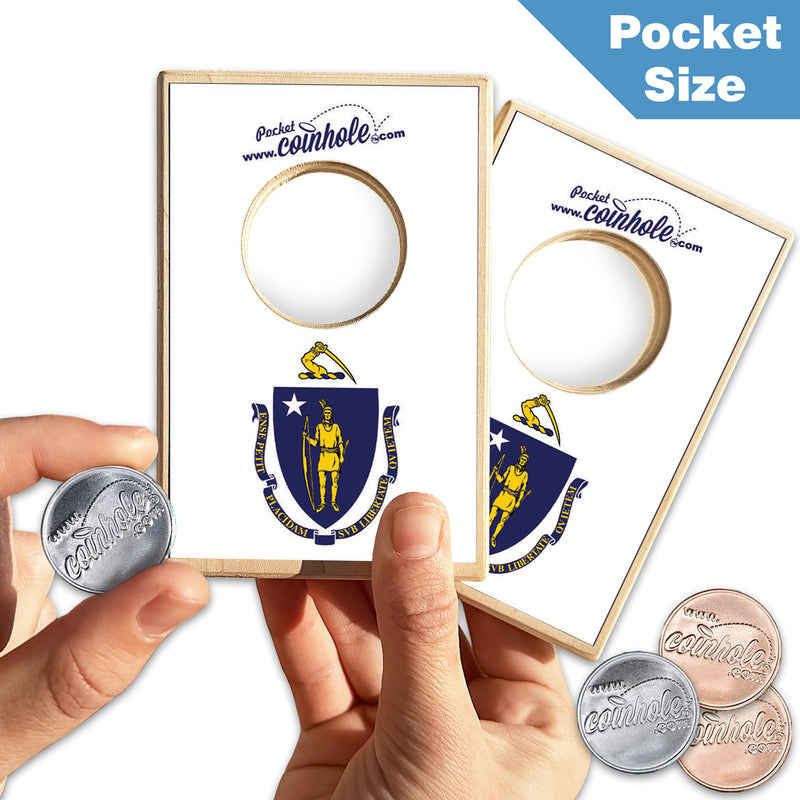 Massachusetts State Flag POCKET Coinhole®