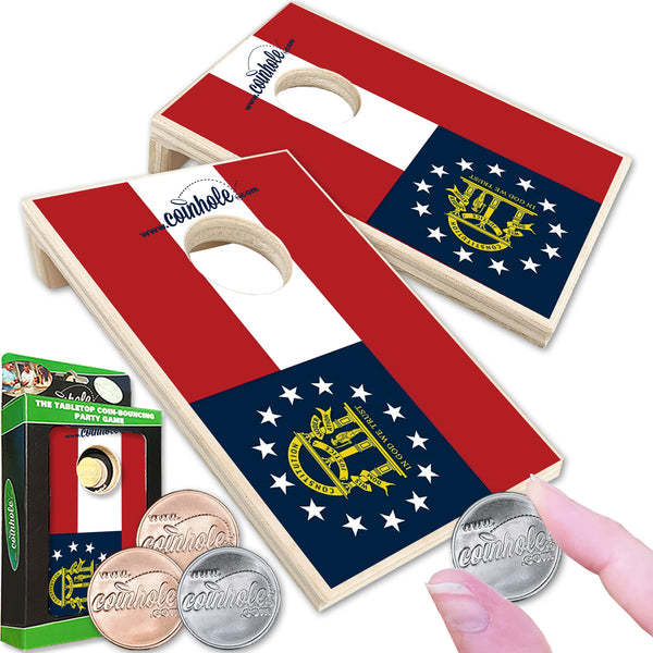 Georgia State Flag Coinhole® Tabletop Game Set