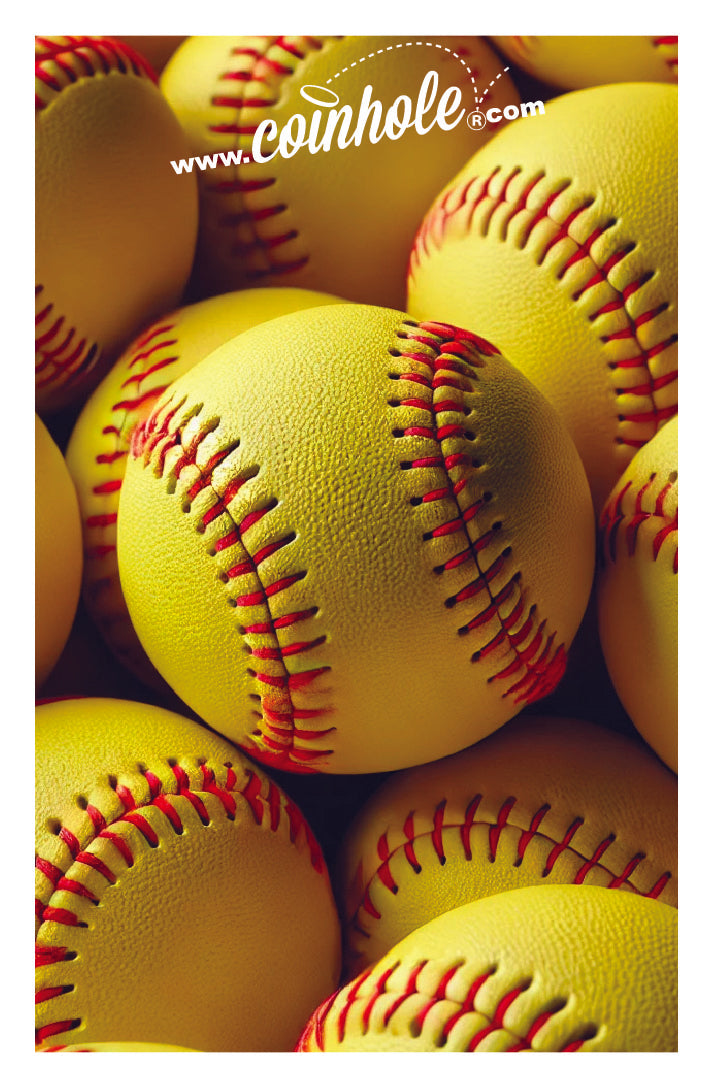 Yellow Softball Balls Coinhole® Single Board