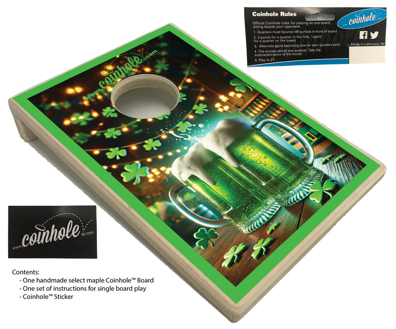 Green Beer Coinhole® Single Board