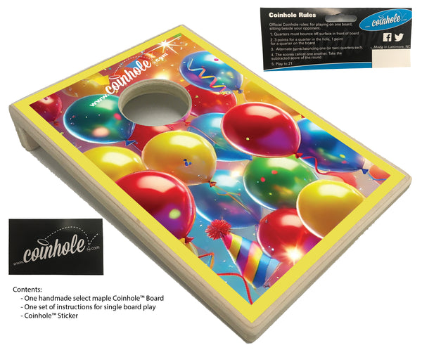 Birthday Balloon Coinhole® Single Board