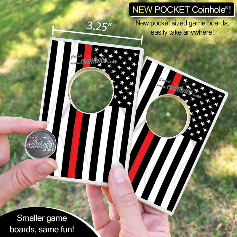 Thin Red Line Fireman POCKET Coinhole®