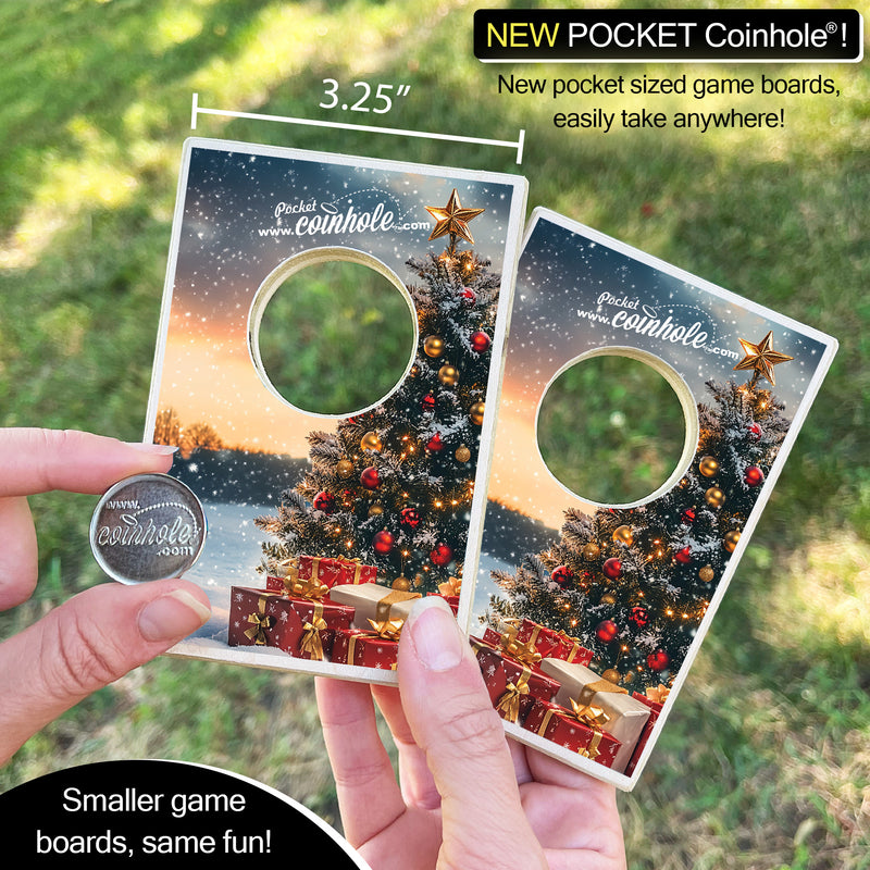 Snowy Christmas Tree POCKET Coinhole®