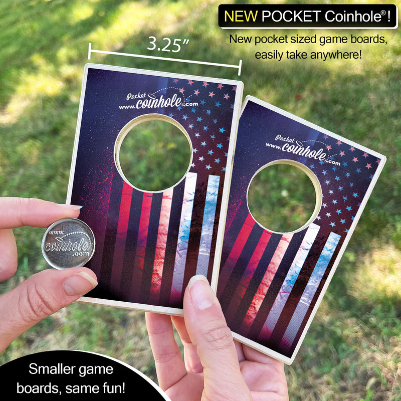 Textured American Flag POCKET Coinhole®