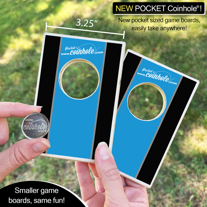 Blue black and Grey POCKET Coinhole®