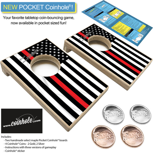 Thin Red Line Fireman POCKET Coinhole®