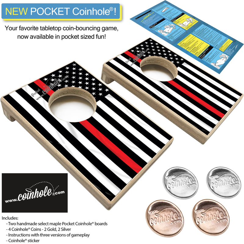 Thin Red Line Fireman POCKET Coinhole®