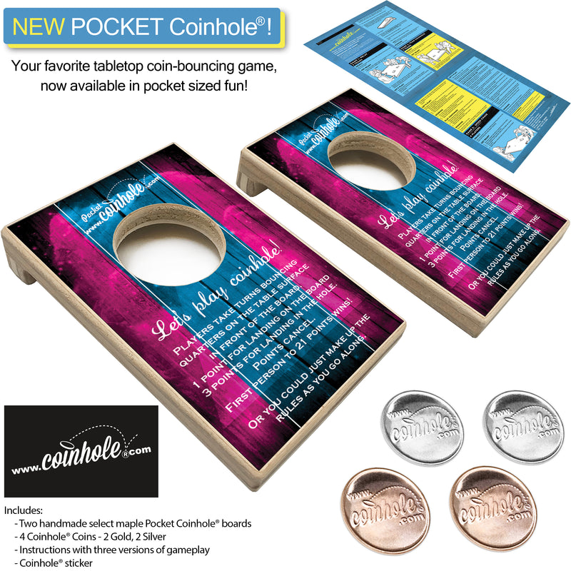 Blue and Pink Official POCKET Coinhole®