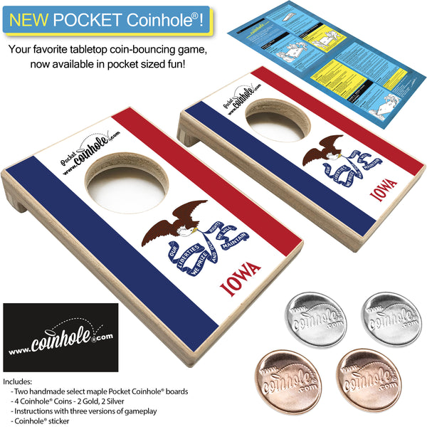 Iowa State Flag POCKET Coinhole®