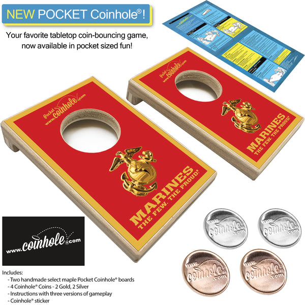 Marines Red and Gold POCKET Coinhole®