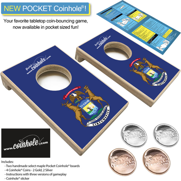 Michigan State Flag POCKET Coinhole®