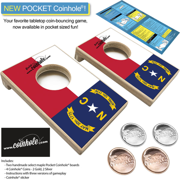 North Carolina State Flag POCKET Coinhole®