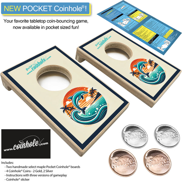 Sunset Dolphin POCKET Coinhole®