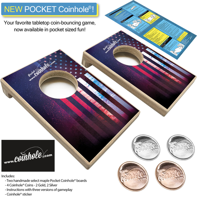 Textured American Flag POCKET Coinhole®