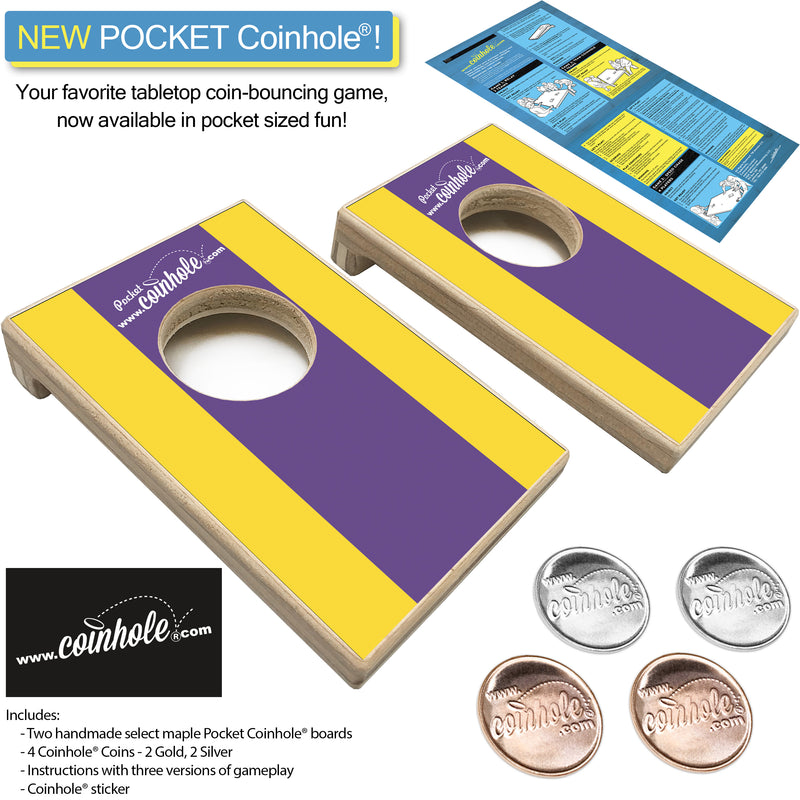 Yellow and Purple Stripe POCKET Coinhole®