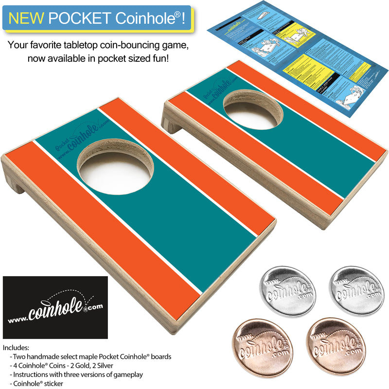 Aqua, Orange, and Blue POCKET Coinhole®