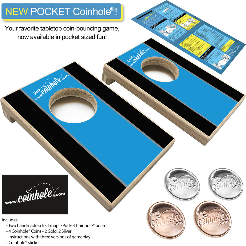 Blue black and Grey POCKET Coinhole®