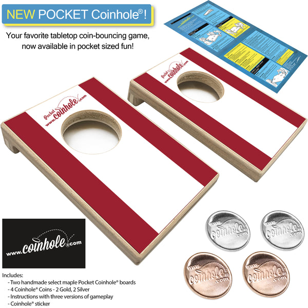 Crimson and White POCKET Coinhole®