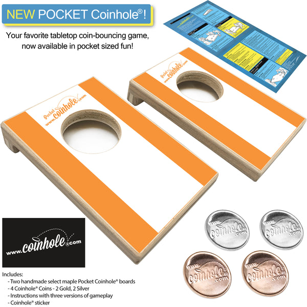 Orange and White POCKET Coinhole®