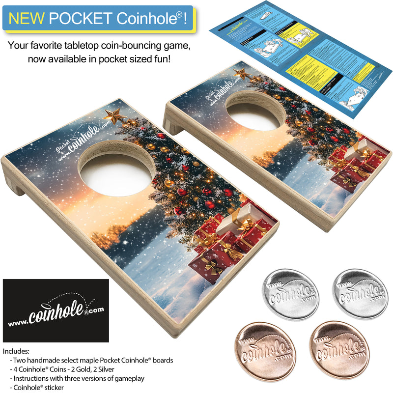 Snowy Christmas Tree POCKET Coinhole®