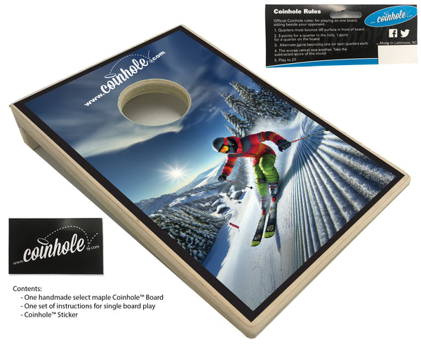 Snow Skiing Coinhole® Single Board