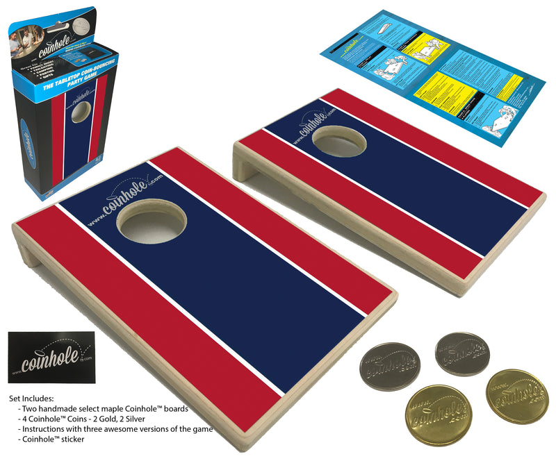 Blue and Red Football Party Coinhole® Game Board