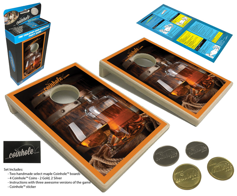 Bourbon/Whiskey Drinker Coinhole® Tabletop Game Set