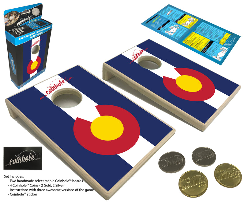 Colorado State Flag Coinhole® Tabletop Game Set