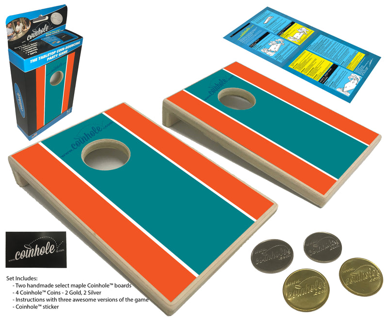 Aqua, Orange, and Blue Coinhole® Game Set