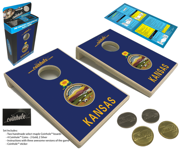 Kansas State Flag Coinhole® Game Set