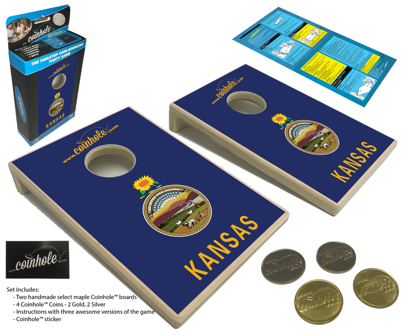 Kansas State Flag Coinhole® Game Set