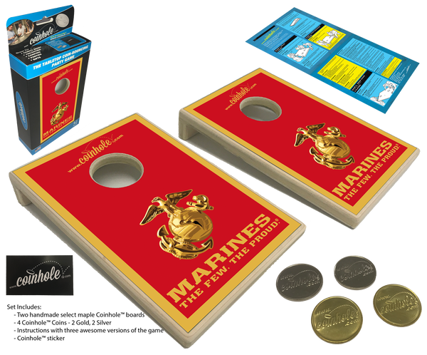 Marines Red and Gold Coinhole® Tabletop Game Set