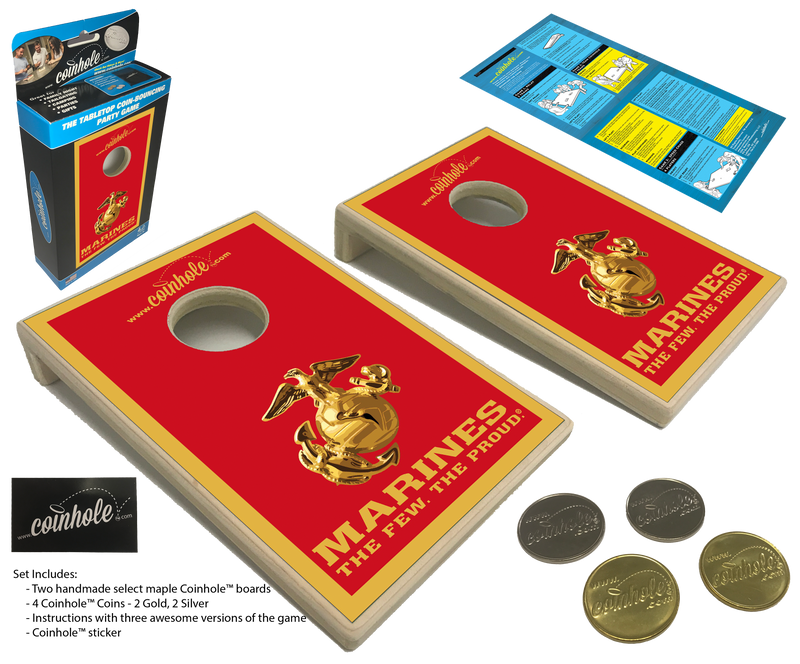 Marines Red and Gold Coinhole® Tabletop Game Set