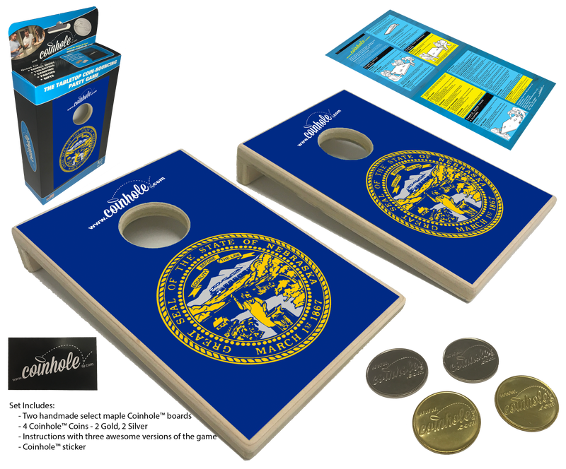 Nebraska State Flag Coinhole® Game Set