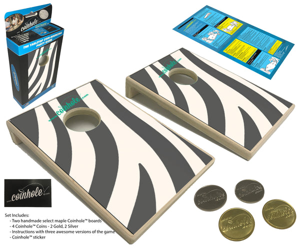 Zebra Coinhole® Tabletop Game Set