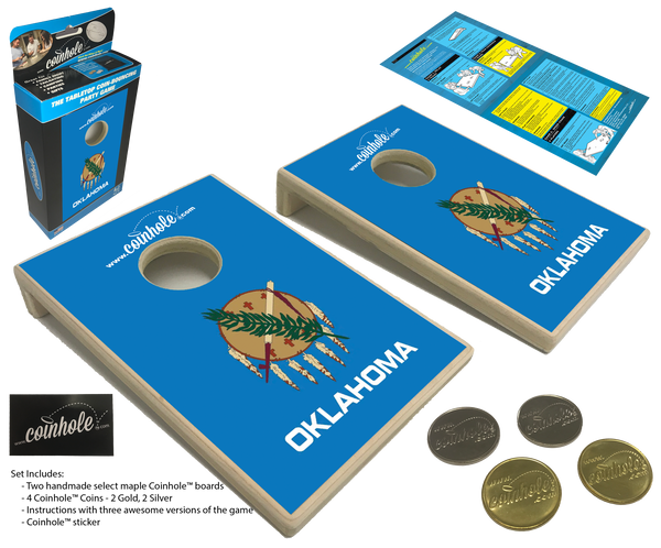 Oklahoma State Flag Coinhole® Game Set