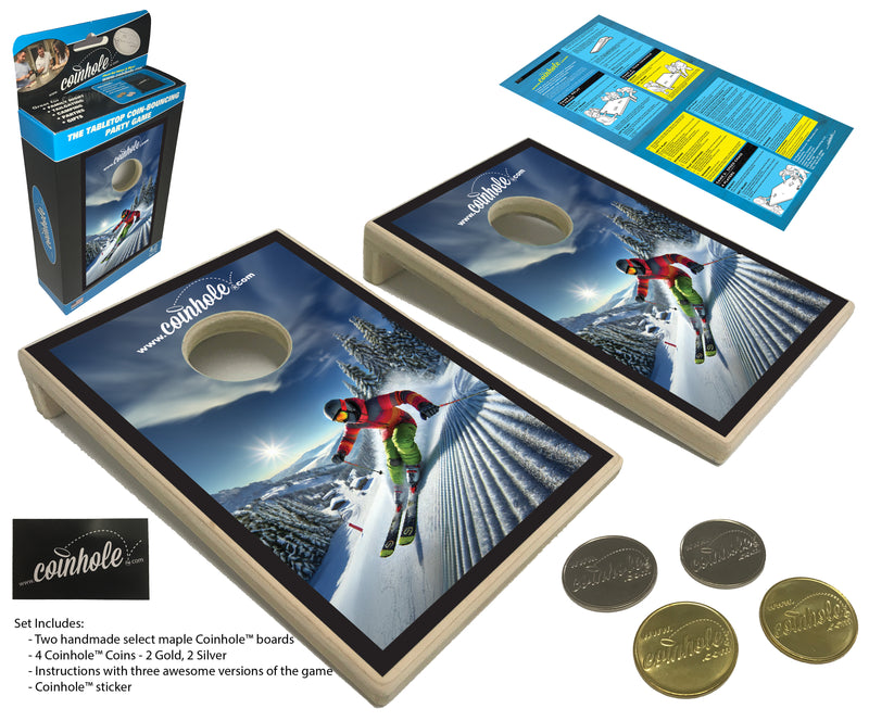 Snow Skiing Coinhole® Tabletop Game Set