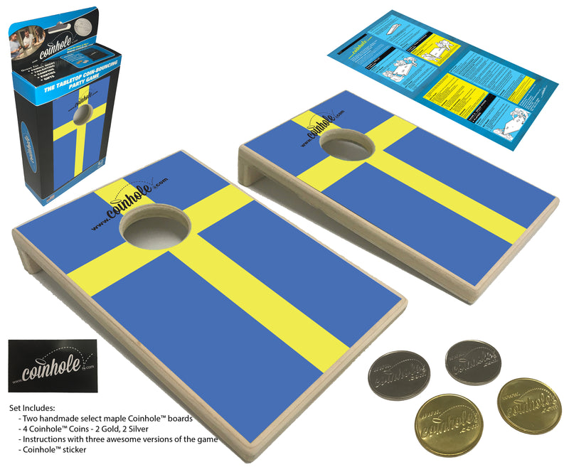 Sweden Flag Coinhole® Tabletop Game Set