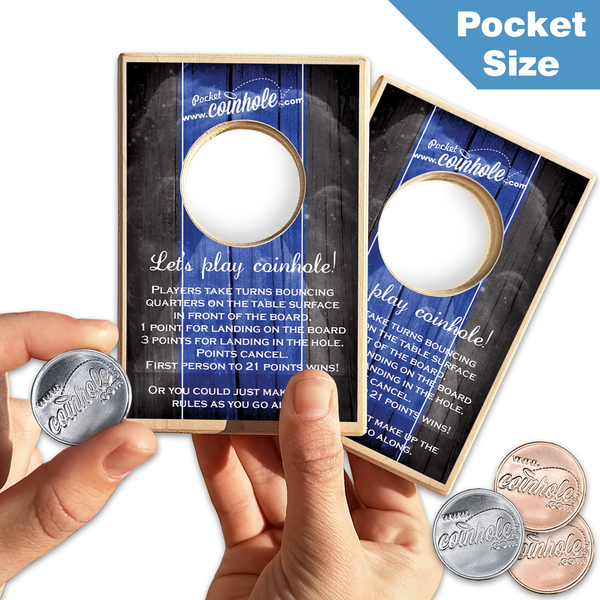 Blue and Black Official POCKET Coinhole®