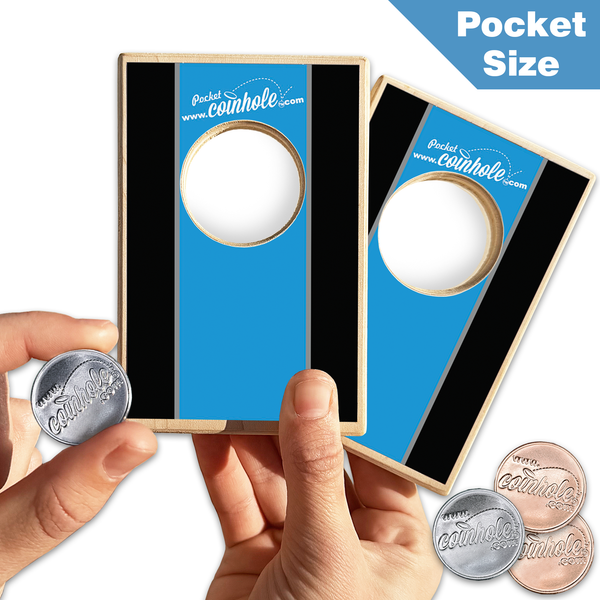 Blue black and Grey POCKET Coinhole®